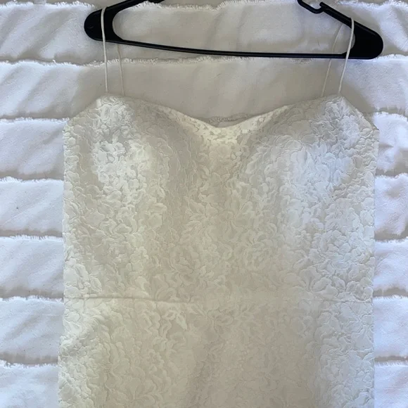 strapless open back dress Jenny Yoo Little White Dress Vera French Vanilla main image 1